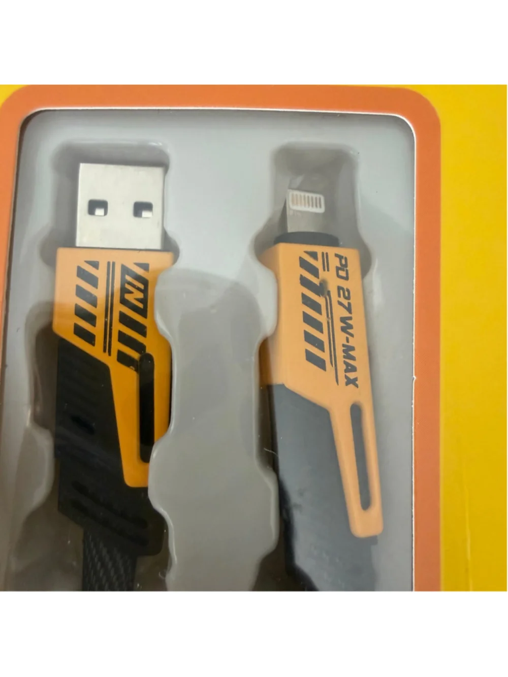 4-in-1 Fast Charging Mech Data Cable, One Size, Yellow and Black